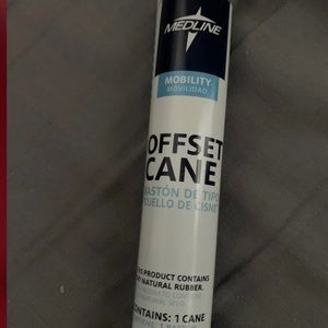 New! Medline OffSet Cane. Color: Silver